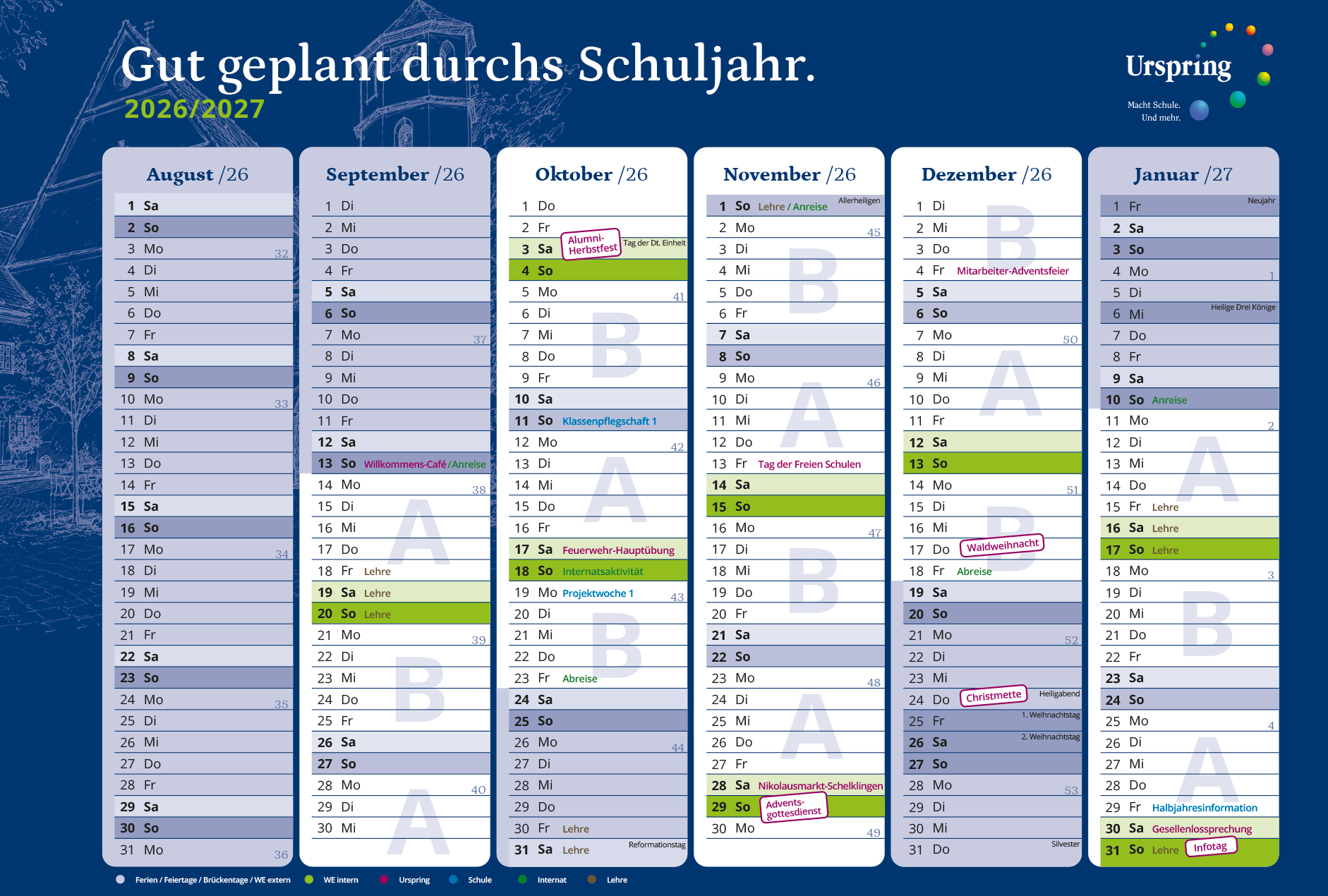 Dekadenplan Urspringschule